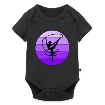 Gymnastique rythmique Ruban Gymnaste Fille Vintage - Body à manches courtes Premium Bébé - noir - Devant