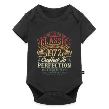 50e anniversaire Année de naissance 1972 Année de naissance - Body à manches courtes Premium Bébé - noir - Devant