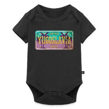 Signe vintage Yougoslavie - Body à manches courtes Premium Bébé - noir - Devant