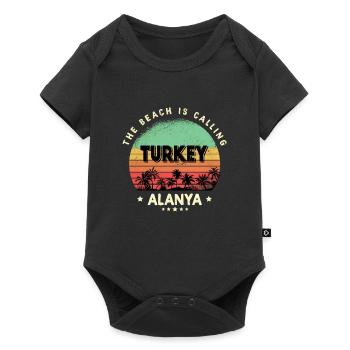 Alanya Turkey Vintage Beach Design - Baby Premium short-sleeve bodysuit - black - Front