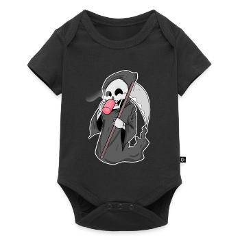 Sensenmann mit Kaffee - Baby Premium Kurzarmbody - Schwarz - Vorne