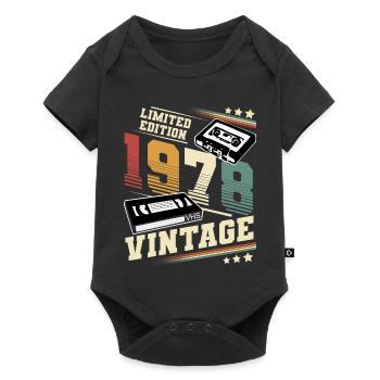1978 Geburtsjahr Baujahr Geburtstag Vintage - Baby Premium Kurzarmbody - Schwarz - Vorne