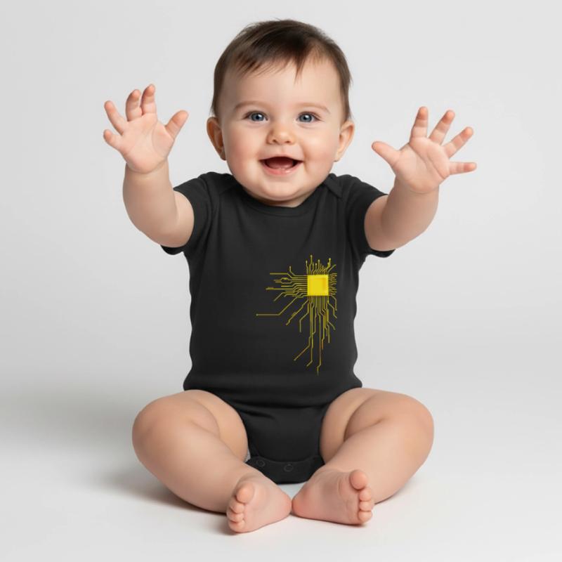 platine Core cpu Computer Nerd Programmer admin Baby Premium short-sleeve bodysuit