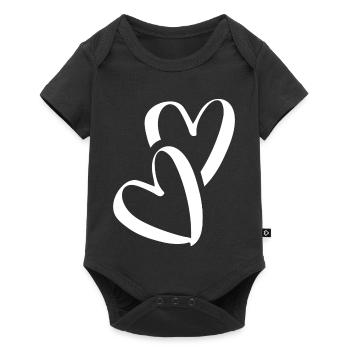 Coeur Petits coeurs Deux coeurs amoureux Pocket - Body à manches courtes Premium Bébé - noir - Devant