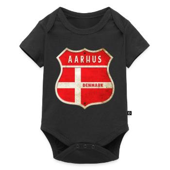 Aarhus Danemark Armoiries Drapeaux Design - Body à manches courtes Premium Bébé - noir - Devant