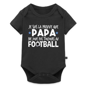 Football Footballeur Bébé Papa Enfant Cadeau - Body à manches courtes Premium Bébé - noir - Devant