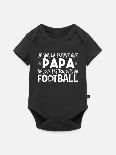 Football Footballeur Bébé Papa Enfant Cadeau - Body à manches courtes Premium Bébé - noir