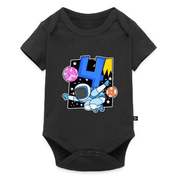 4 birthday boy - 4 years old - I am 4 - Baby Premium short-sleeve bodysuit - black - Front