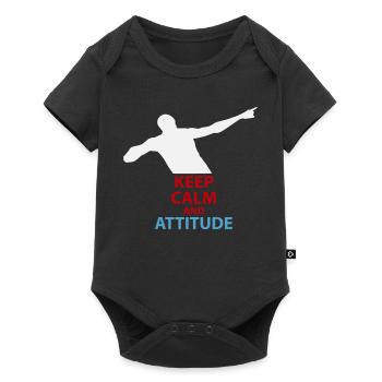 Silhouette calme et attitude - Body à manches courtes Premium Bébé - noir - Devant