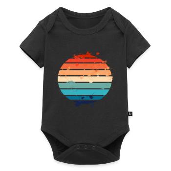 Splatter Retro Sunset - Baby Premium short-sleeve bodysuit - black - Front