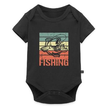 Pêche vintage - Body à manches courtes Premium Bébé - noir - Devant