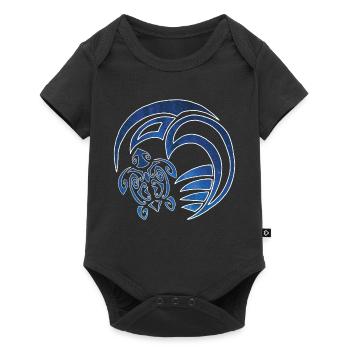 Tortue, océan et ciel étoilé - Body à manches courtes Premium Bébé - noir - Devant