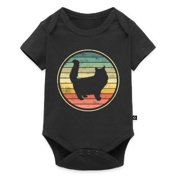 Katze Katzen - Baby Premium Kurzarmbody - Schwarz - Vorne