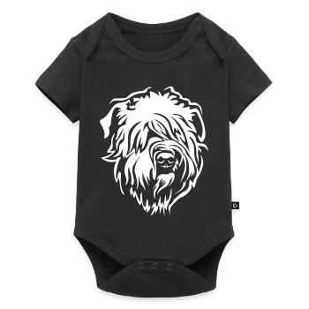 Wheaten Terrier Kopf "Black Edition" - Baby Premium Kurzarmbody - Schwarz - Vorne