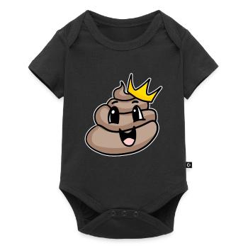 Kacke König - Baby Premium Kurzarmbody - Schwarz - Vorne
