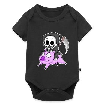 Grim Reaper and Pig - Baby Premium short-sleeve bodysuit - black - Front