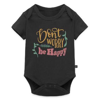Don't worry be happy - Baby Premium short-sleeve bodysuit - black - Front