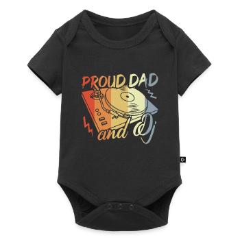 Disc Jockey Papa - Baby Premium short-sleeve bodysuit - black - Front