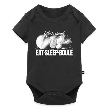 Boules de boules pour joueurs de pétanque - Body à manches courtes Premium Bébé - noir - Devant