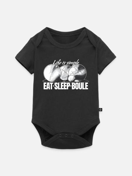 Boulekugeln für Bouler und Petanque Spieler - Baby Premium Kurzarmbody - Schwarz