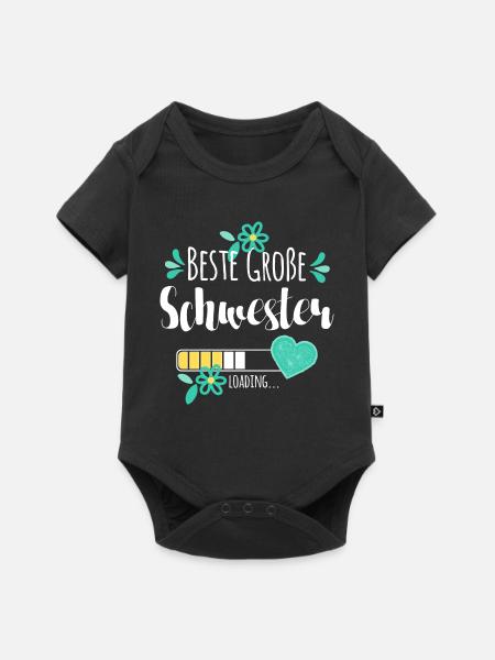 Beste Große Schwester Loading - Baby Premium Kurzarmbody - Schwarz