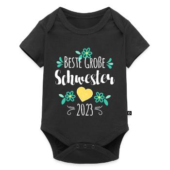 Beste Große Schwester 2023 - Baby Premium Kurzarmbody - Schwarz - Vorne