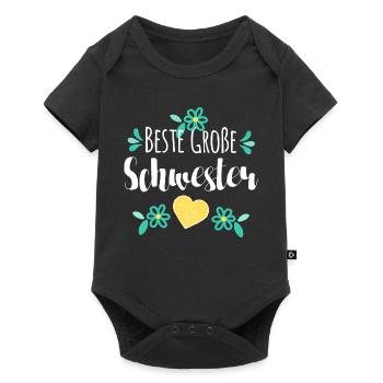 Beste Große Schwester - Baby Premium Kurzarmbody - Schwarz - Vorne