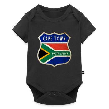 Kapstadt Südafrika Wappen Flaggen Design - Baby Premium Kurzarmbody - Schwarz - Vorne
