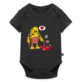 Robot amoureux - Body à manches courtes Premium Bébé - noir - Devant