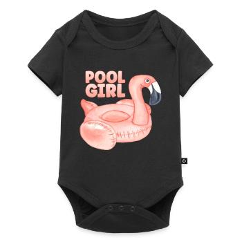 Pool Girl Flamingo Float Party Summer Vacation - Baby Premium short-sleeve bodysuit - black - Front