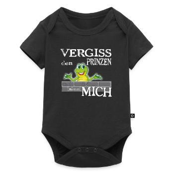 Frosch König textile Geschenkidee - Baby Premium Kurzarmbody - Schwarz - Vorne