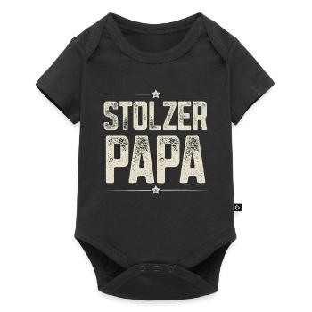 Stolzer Papa - Baby Premium Kurzarmbody - Schwarz - Vorne
