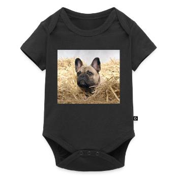 French Bulldog Farm Holidays - Baby Premium short-sleeve bodysuit - black - Front