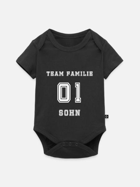 Team Family Sohn 01 - Baby Premium Kurzarmbody - Schwarz