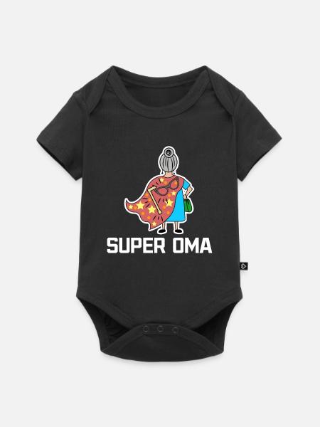 Superoma Brille Großmama Oma Statement Großmutter - Baby Premium Kurzarmbody - Schwarz