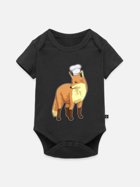Fuchs Koch Kochmütze Kochen - Baby Premium Kurzarmbody - Schwarz