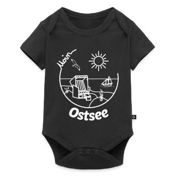Ostsee Urlaub Strandkorb Souvenir Geschenkidee - Baby Premium Kurzarmbody - Schwarz - Vorne