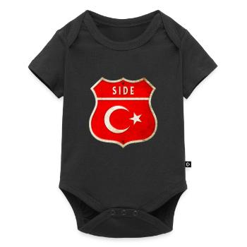 Armoiries du drapeau de la Turquie - Body à manches courtes Premium Bébé - noir - Devant