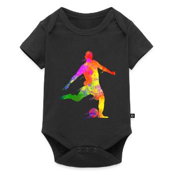 Paint Splashes Soccer Lover Joueur de football graphique - Body à manches courtes Premium Bébé - noir - Devant