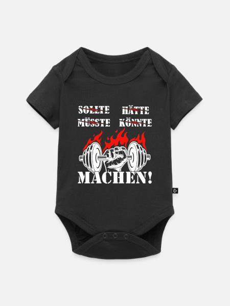 Rote Flammenkraft: Machen! - Baby Premium Kurzarmbody - Schwarz