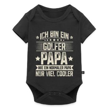 Golfer Vater Vatertag - Baby Premium Kurzarmbody - Schwarz - Vorne