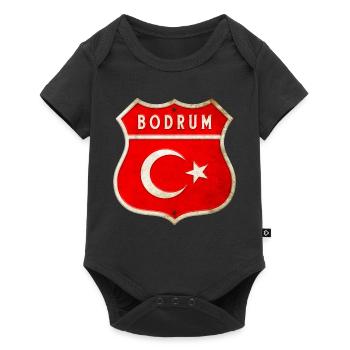 Armoiries du drapeau de la Turquie - Body à manches courtes Premium Bébé - noir - Devant