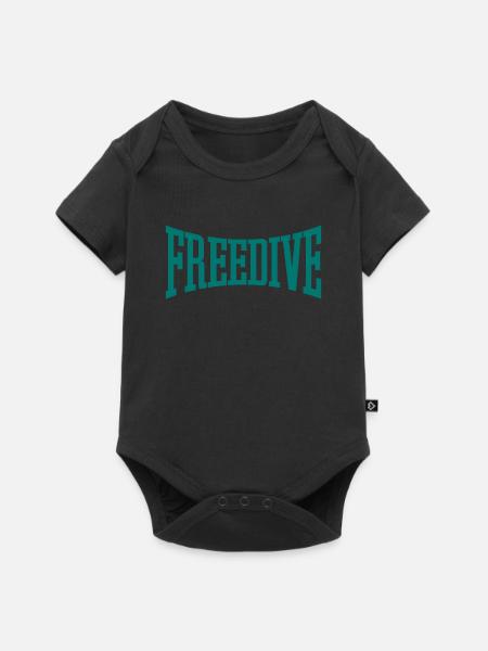 Freedive - Geschenk für Freitaucher - Apnoe-Freitauchen - Baby Premium Kurzarmbody - Schwarz