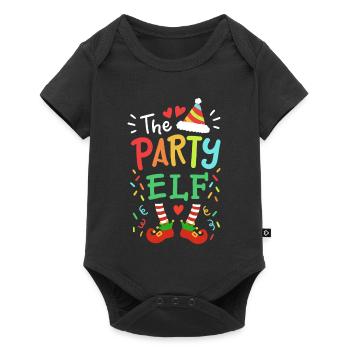 Party-Elf Elf Weihnachten - Baby Premium Kurzarmbody - Schwarz - Vorne