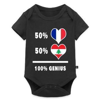 La France et le Liban génie - Body à manches courtes Premium Bébé - noir - Devant