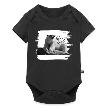 Eisbär - stay cool - Baby Premium Kurzarmbody - Schwarz - Vorne