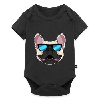 Lunettes de soleil bouledogue français - Body à manches courtes Premium Bébé - noir - Devant