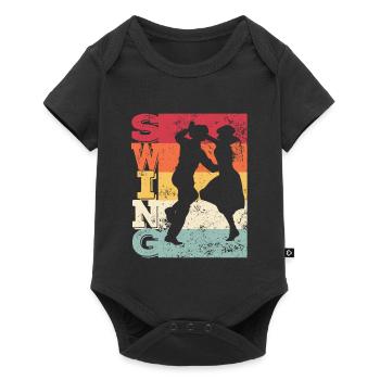 Boogie Woogie Swing Tanzen Retro Farben Vintage - Baby Premium Kurzarmbody - Schwarz - Vorne