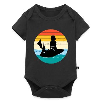 Bodyboarding Bodyboarder Water Sport Vintage Retro - Baby Premium short-sleeve bodysuit - black - Front