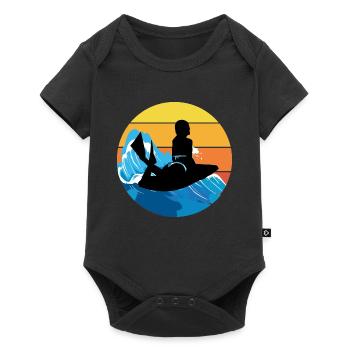Bodyboarding Bodyboarder Water Sport Vintage Retro - Baby Premium short-sleeve bodysuit - black - Front
